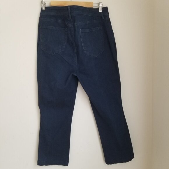 NYDJ Marilyn Straight Size 14 Jeans Button Fly Denim Patch Pocket Sailor Capsule - Picture 4 of 12